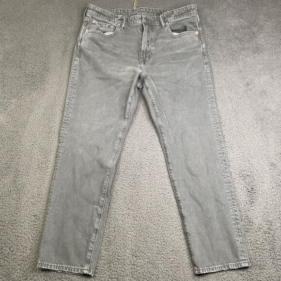 American Eagle Jeans Mens 34x30 Gray Slim Straight EasyFlex Stretch Denim Pants - Picture 1 of 12